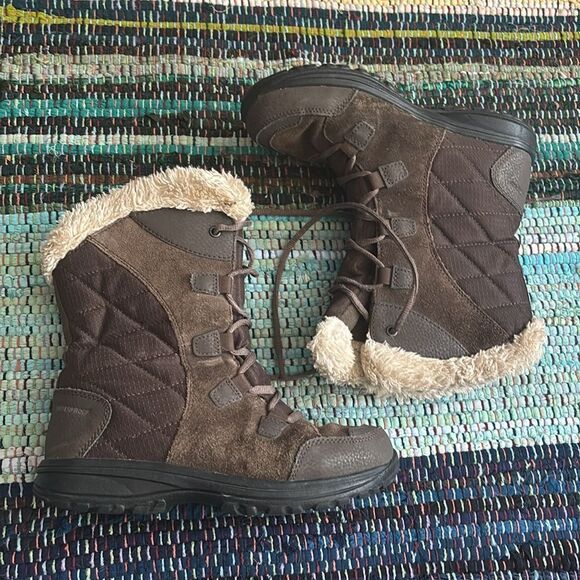 COLUMBIA ICE MAIDEN II boots $100 msrp size 6 Women's Brown Winter Boots - Picture 3 of 9